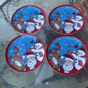 Four melamine 8 inch cookie plates